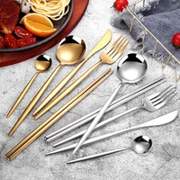 4pcs upscale gold dinnerware set stainless steel tableware set knife fork coffee spoon flatware set dishwasher safe cutlery set