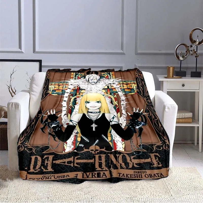 Одеяло с 3D-принтом из аниме Death Note японское Фланелевое покрывало рисунком