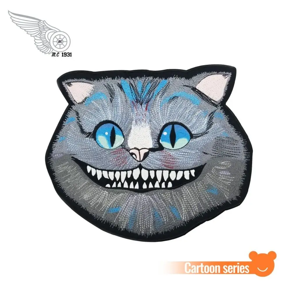 Изготовленный на заказ из мультфильма Чеширского Кота или большой вышитые патч