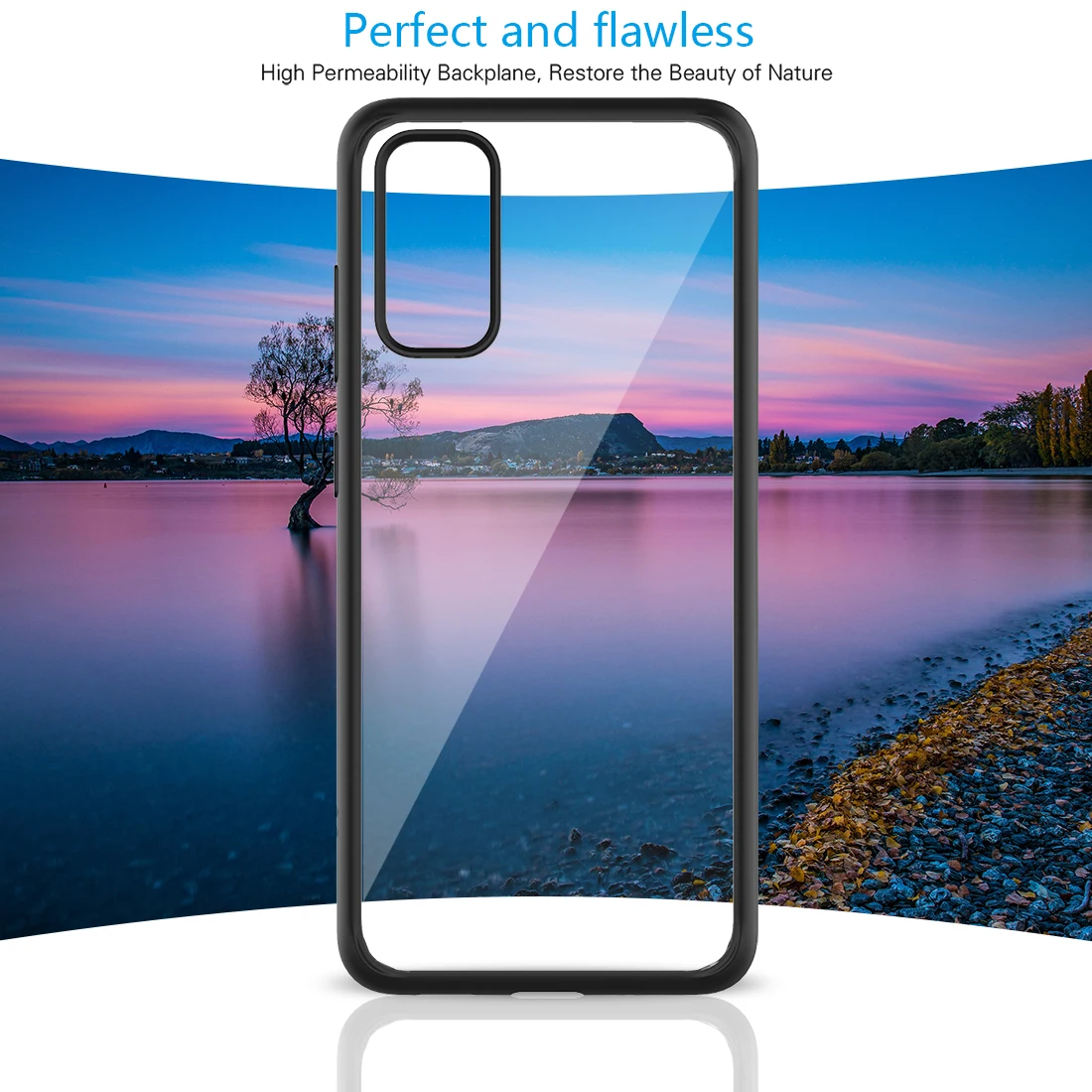 Прозрачный чехол для Samsung Galaxy S20 Plus TPU рамка + задняя прозрачная ПК Противоударный