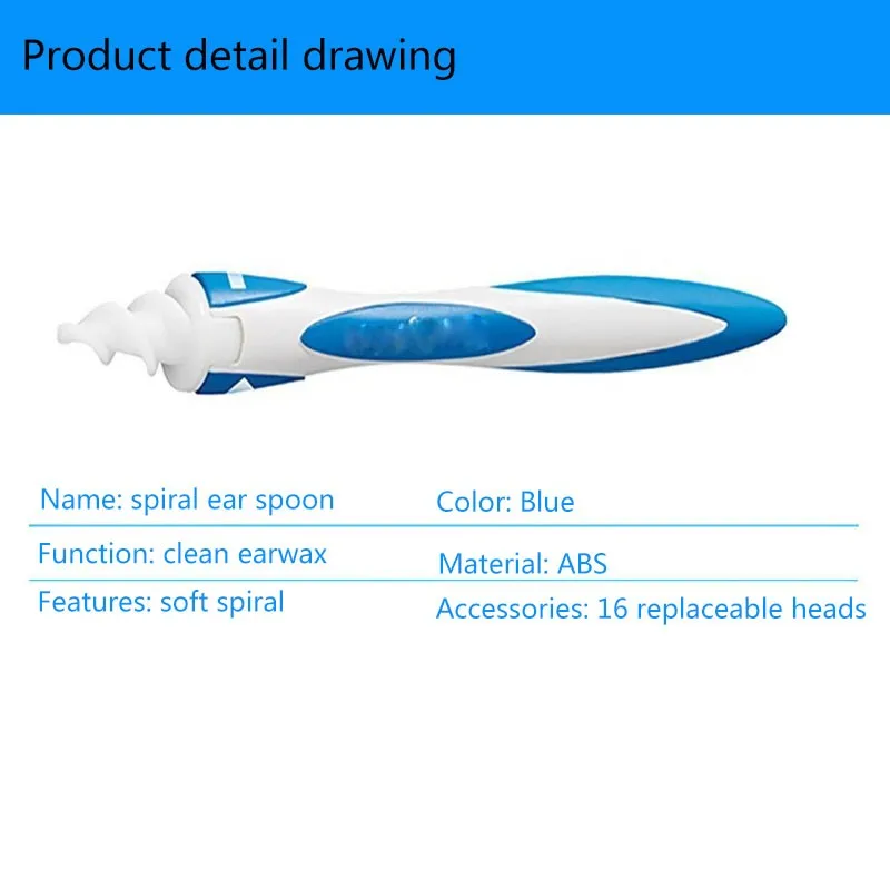 Гибкий Мягкий спиральный инструмент для удаления ушного воска чистки ушей с 16