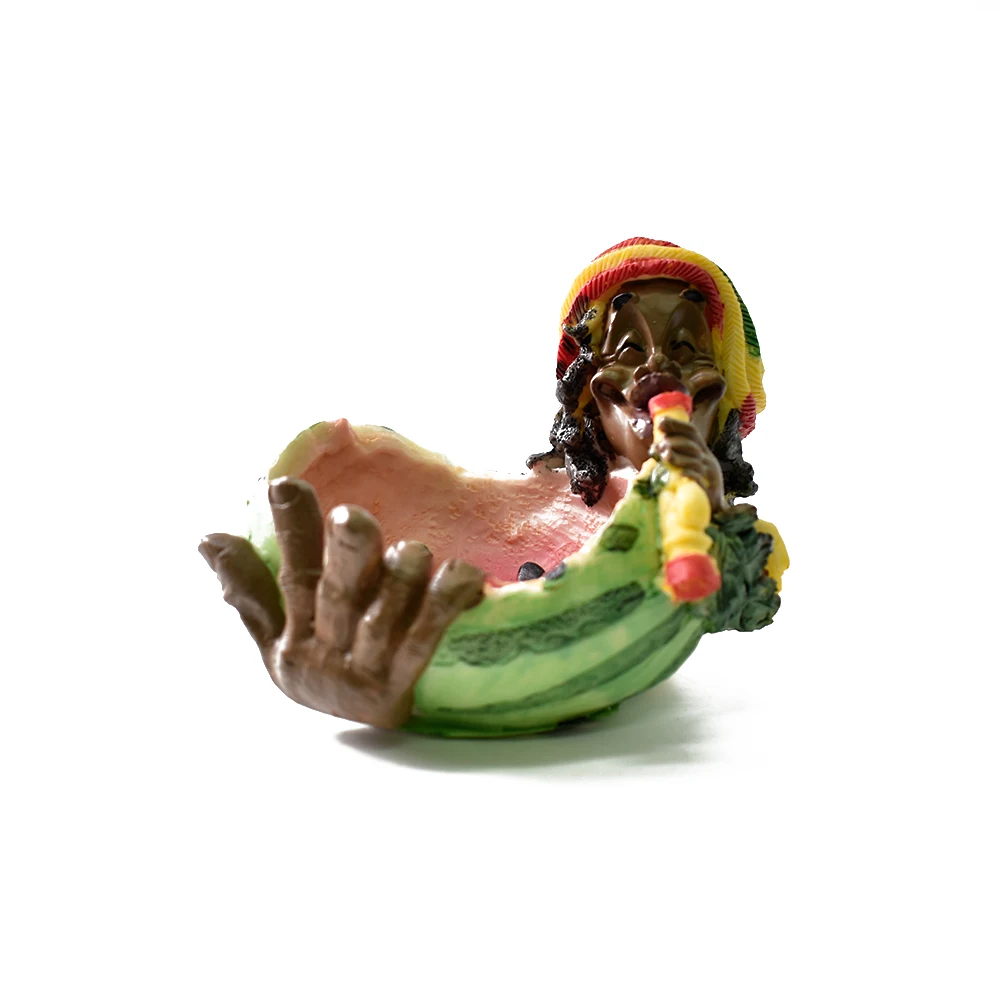 Unique Handmade Cool Fancy Funny Novelty Smoking Weed Herb Rasta Resin Bob Marley Jamaican Cigarette Ashtray - Цвет: 005A-E