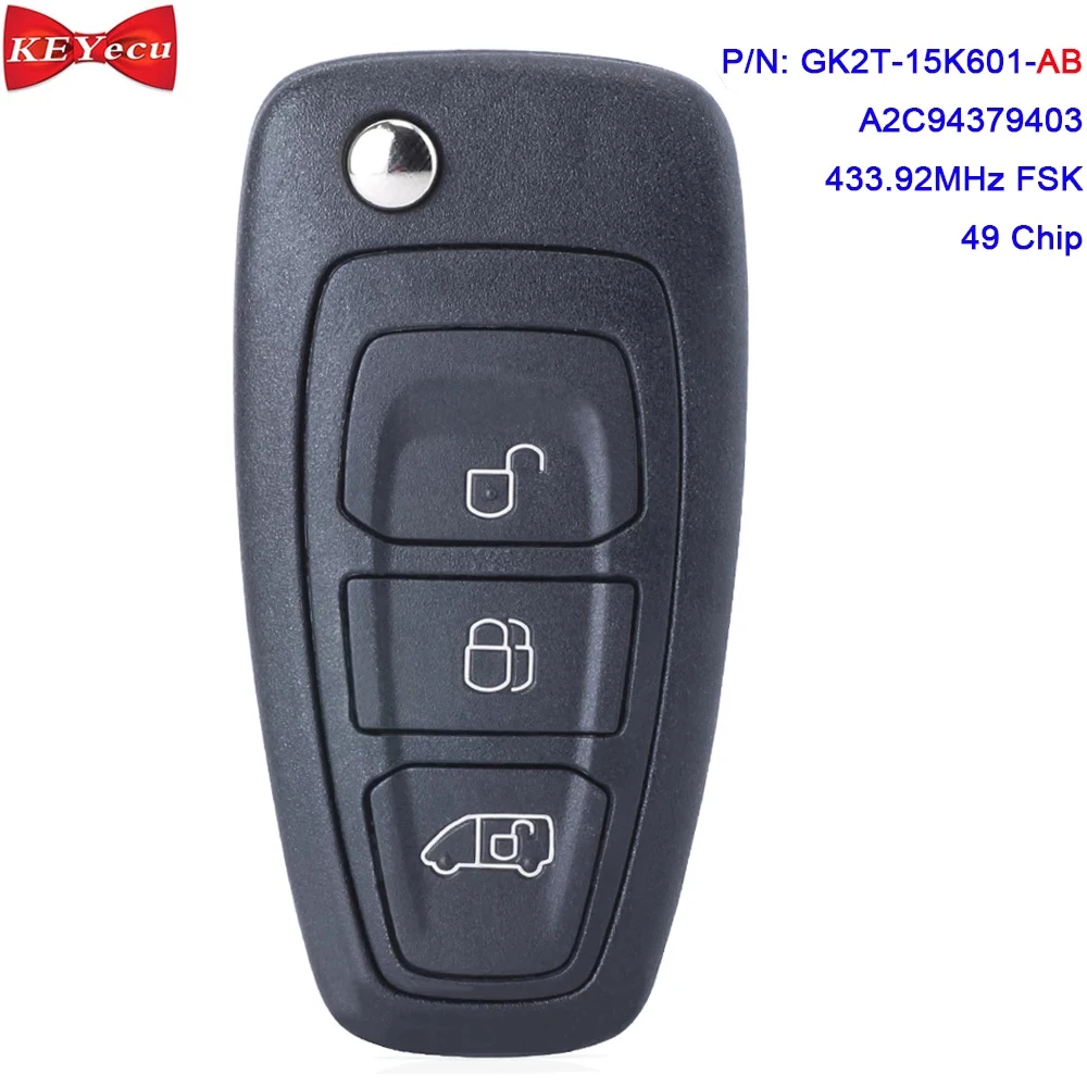 KEYECU OEM / Aftermarket для Ford Transit Custom Tourneo 2016 2020 пульт дистанционного ключа GK2T 15K601 AB 433 92 МГц