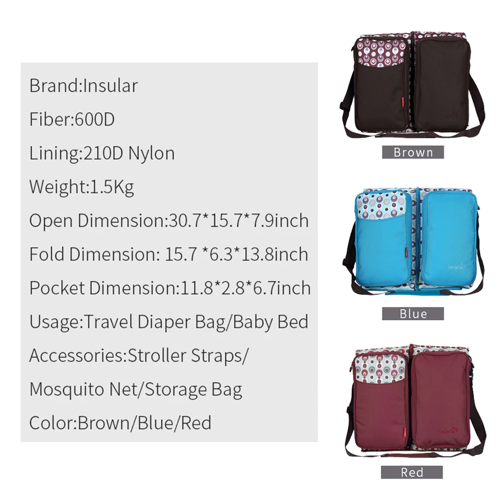 3 в 1 портативная многофункциональная детская кроватка для путешествий Складная