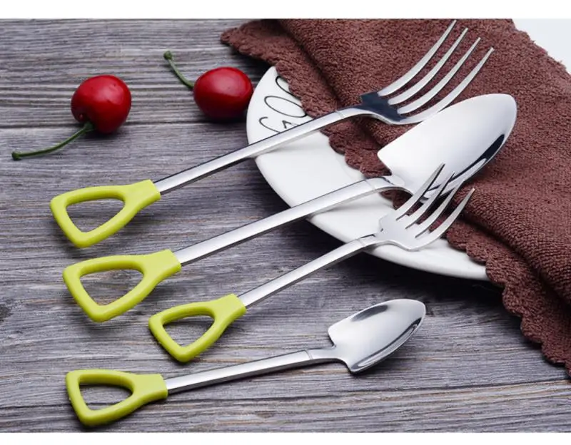 1 шт. креативная ложки лопатки мини-вилка металлическая кофейная фруктовые