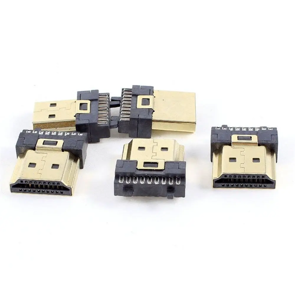 

Gold Male Replace T8 Termination Repair PCB Socket Solder HDMI 19 Pins Solder Plug Connector