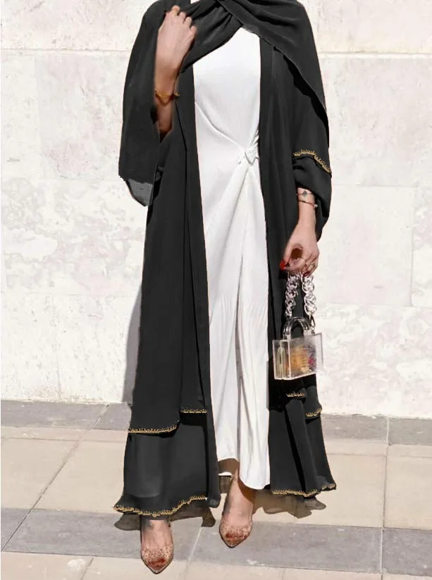 

Eid Open Abaya Kimono Dubai Turkey Kaftan Muslim Cardigan Hijab Dress Abayas for Women Robe Arabe Femme Caftan Islamic Clothing
