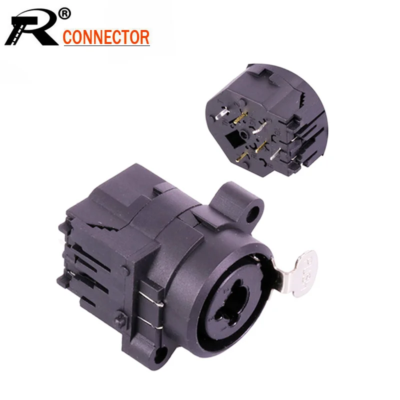 100 шт./лот 6 контактный прямой двухфункциональный гнездовой разъем 35 мм + 3 XLR