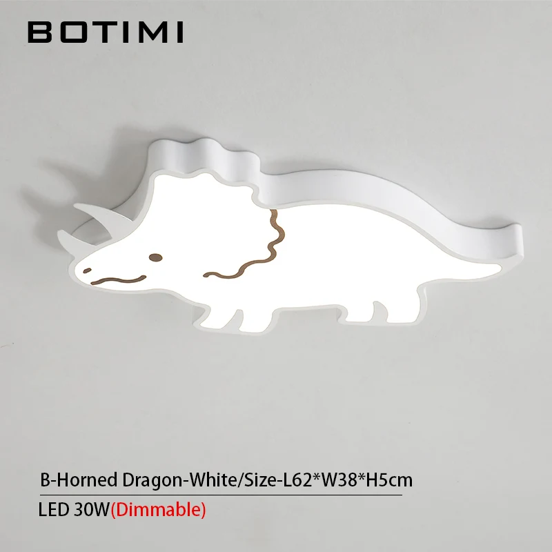 B-White-Dimmable Светодиодный потолочный светильник для детской спальни с изображением BOTIMI из мультфильма, современный желтый металлический потолочный светильник для мальчиков - Цвет корпуса: B-White-Dimmable
