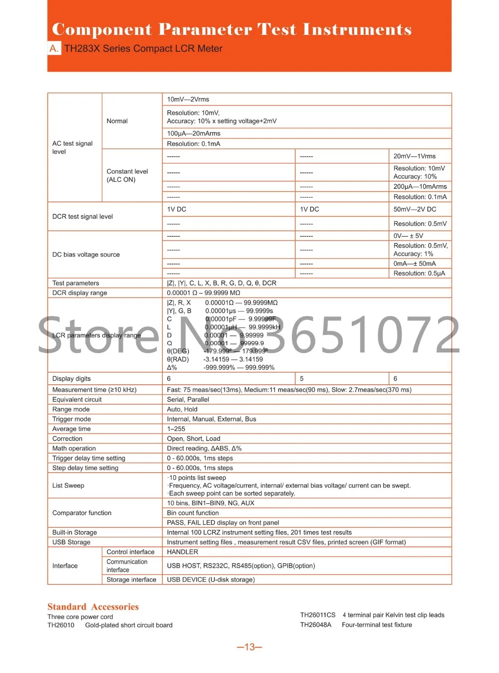 TH2832 LCR метр 50 Гц-200 кГц 15025 частотных точек точность 0.05% RLC метр