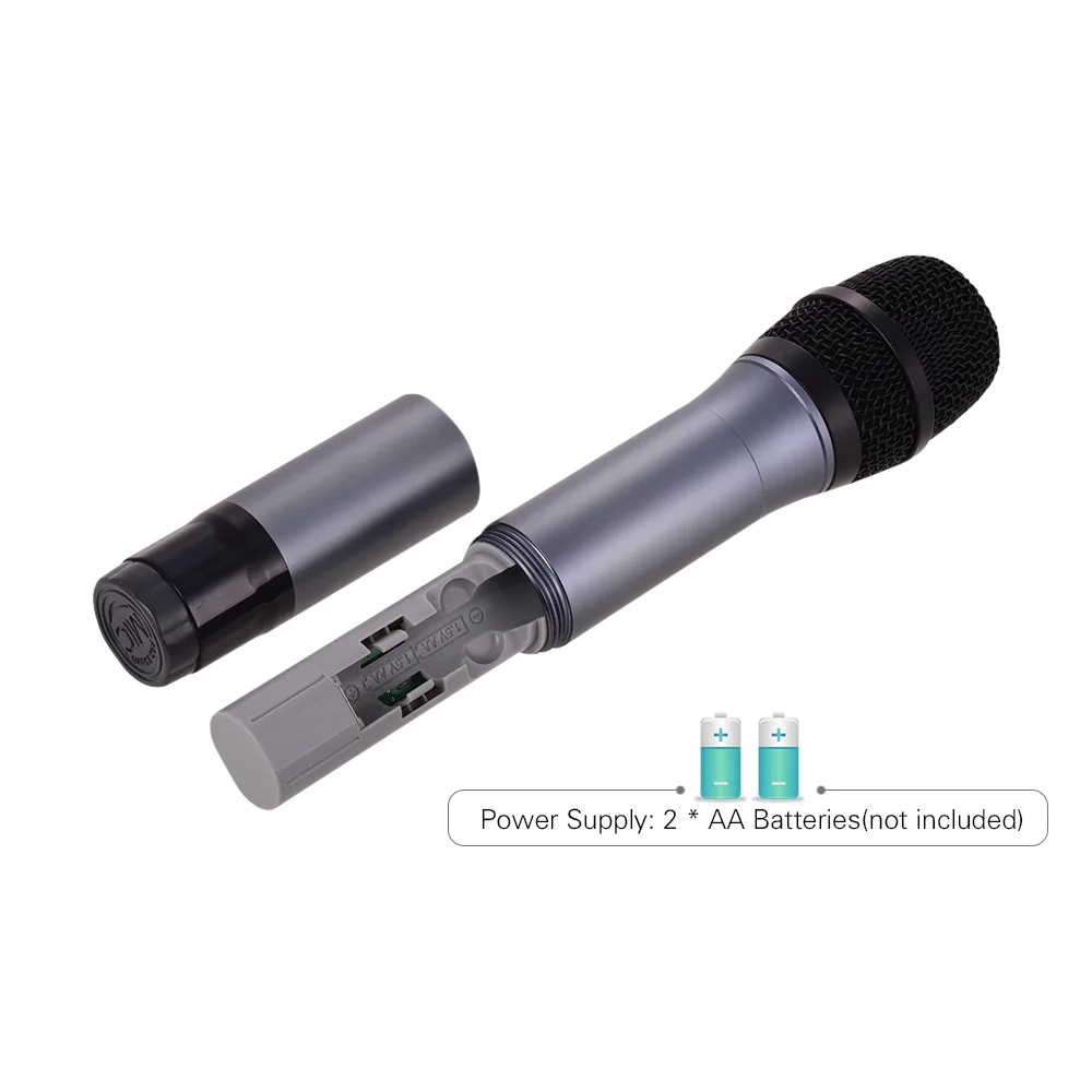 Увч ручной беспроводной микрофон с мини приемником 50 каналов для караоке деловых