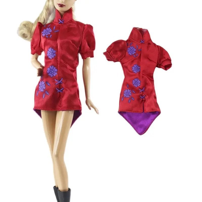 

Chinese Qipao Dress for Barbie Blyth 1/6 MH CD FR SD Kurhn BJD Doll Clothes Accessories