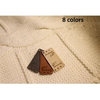 55pcs personalized center fold knitting crochet sewing labels rectangle leather tags for handmade hats clothing logo label