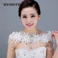 cape veil wedding accessories luxury lace flower jewelry bridal crystal beading shoulder necklace