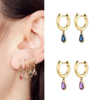 925 sterling silver ear buckle minimalist crystal pendants exquisite hoop earrings women fashion jewelry elegant birthday gifts