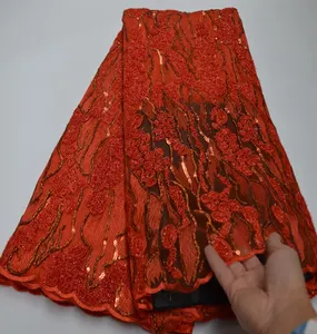 Горячая Распродажа, стильная элегантная африканская Тюлевая сетчатая кружевная ткань, Высококачественная вышивка, французская кружевная ткань с блестками