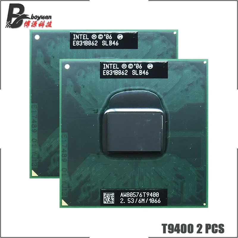 Двухъядерный двухпотоковый процессор Intel Core 2 Duo T9400 SLB46 SLAYY 5 ГГц 6 Мб 35 Вт разъем P