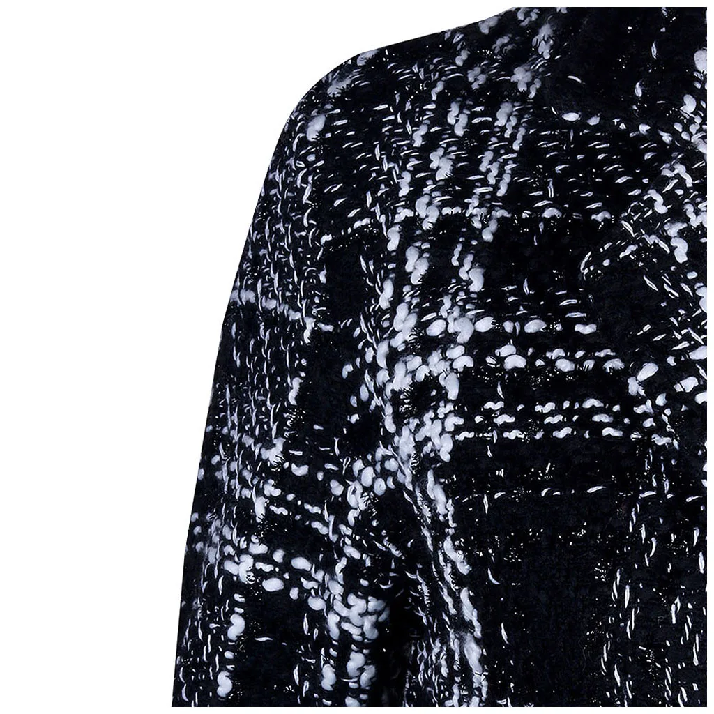 Женский винтажный двубортный офисный блейзер в клетку свободный шерстяной