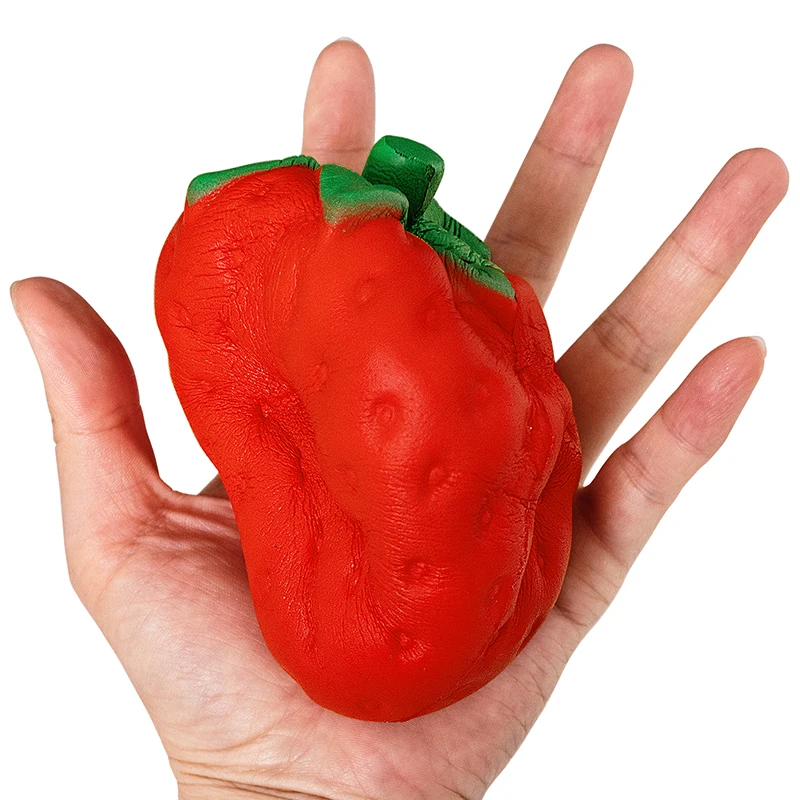 Jumbo Strawberry Fruit Cute Squishy Food Squishies Cream Scented Slow Rising Squeeze Toy Phone Strap Original Package |
