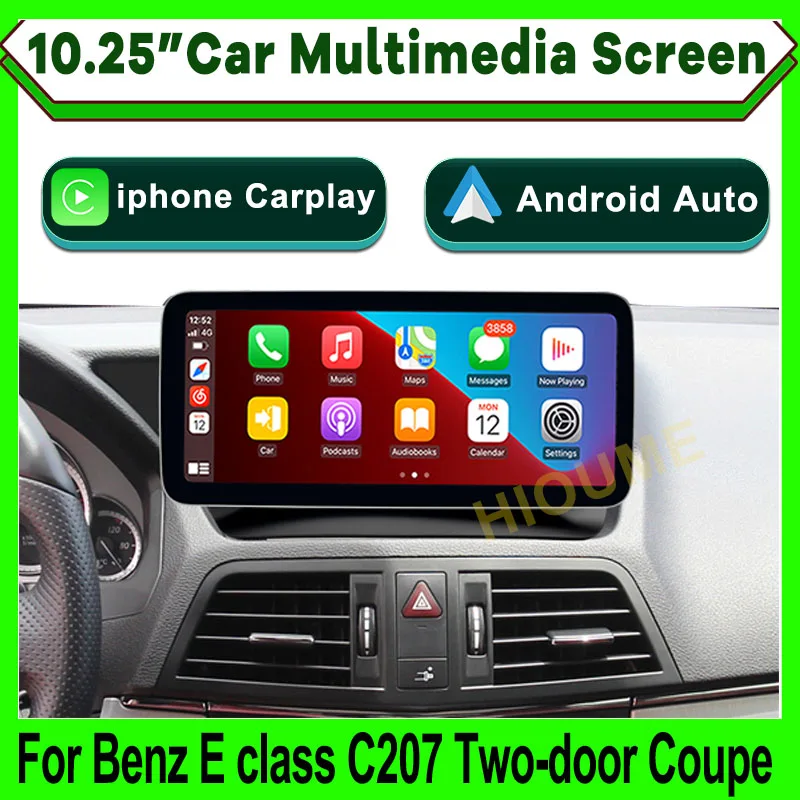 

10.25" Wrieless Apple CarPlay Android Auto Car Multimedia Screen for Mercedes Benz E class C207 W207 A207 Two door Coupe Linux