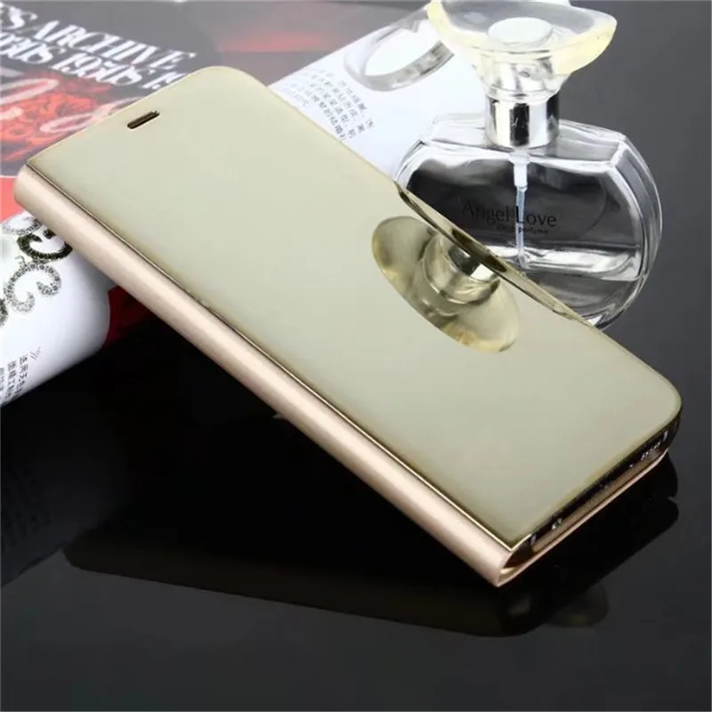 Зеркальный чехол с покрытием для Samsung S21Plus S20Ultra S21FE note20 умный кожаный флип-чехол