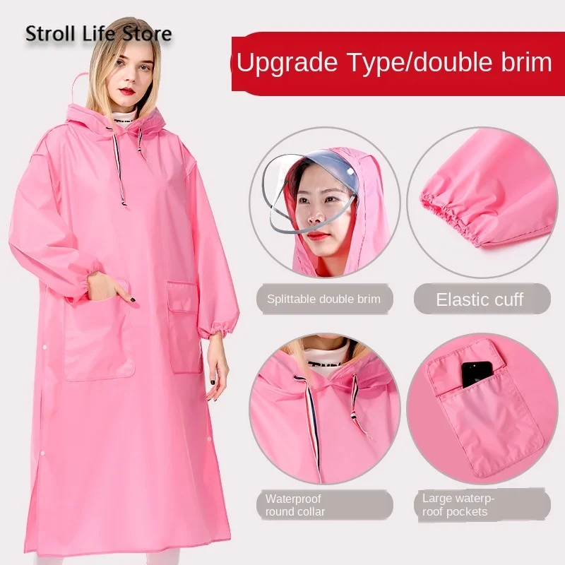 Длинный дождевик для электрического мотоцикла желтого цвета прозрачная куртка