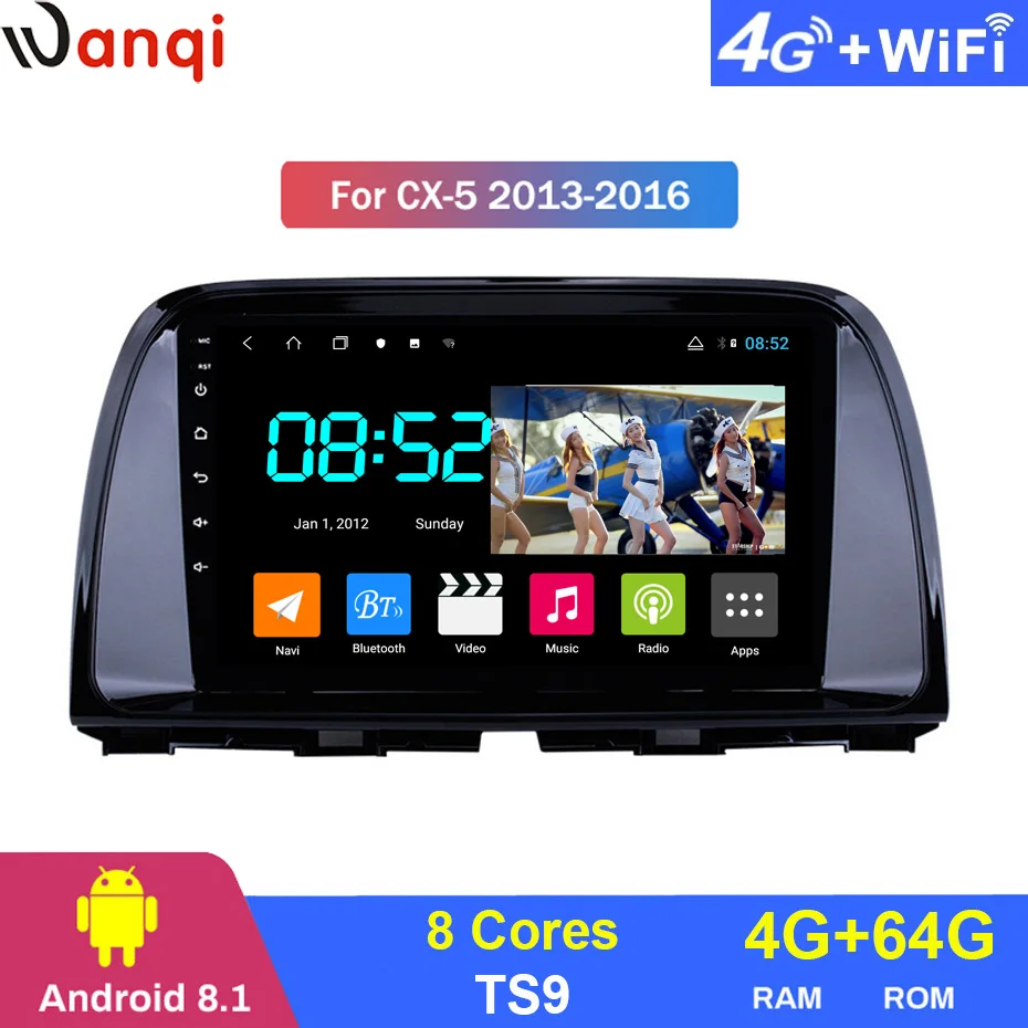 Android 8,1 автомобильный DVD 1din мультимедийная Navi система для Mazda CX-5 2013- Автомобильный gps навигатор стерео головное устройство BT SWC wifi