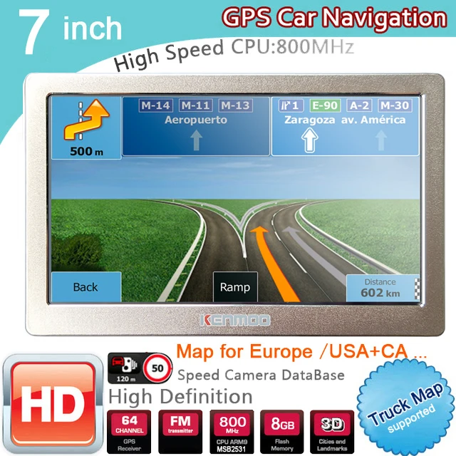 GPS навигатор HD с экраном 7 дюймов 2021 картами для Европы и России кемпинга