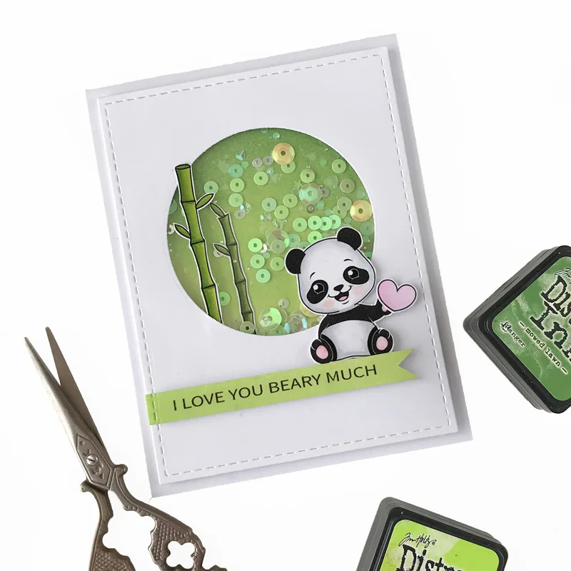 Прозрачные резиновые штампы JC для скрапбукинга панда бамбуковые силиконовые