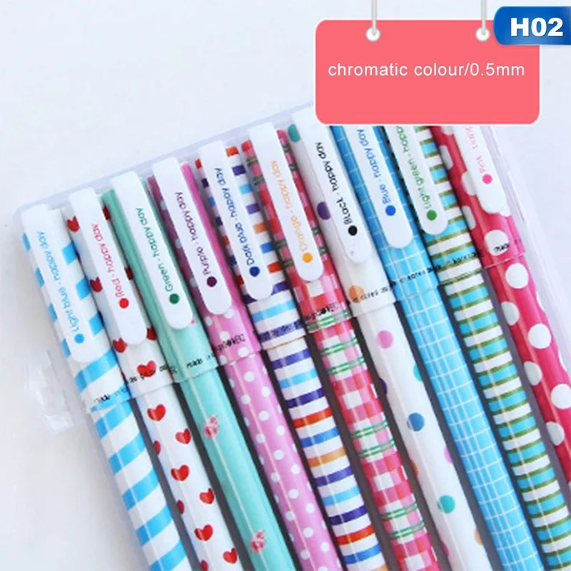 

10 Pcs/pack Color Gel Pen Cartoon Animal Starry Star Sweet Floral Pens 0.38mm Ballpoint Stationery Office School Supplies