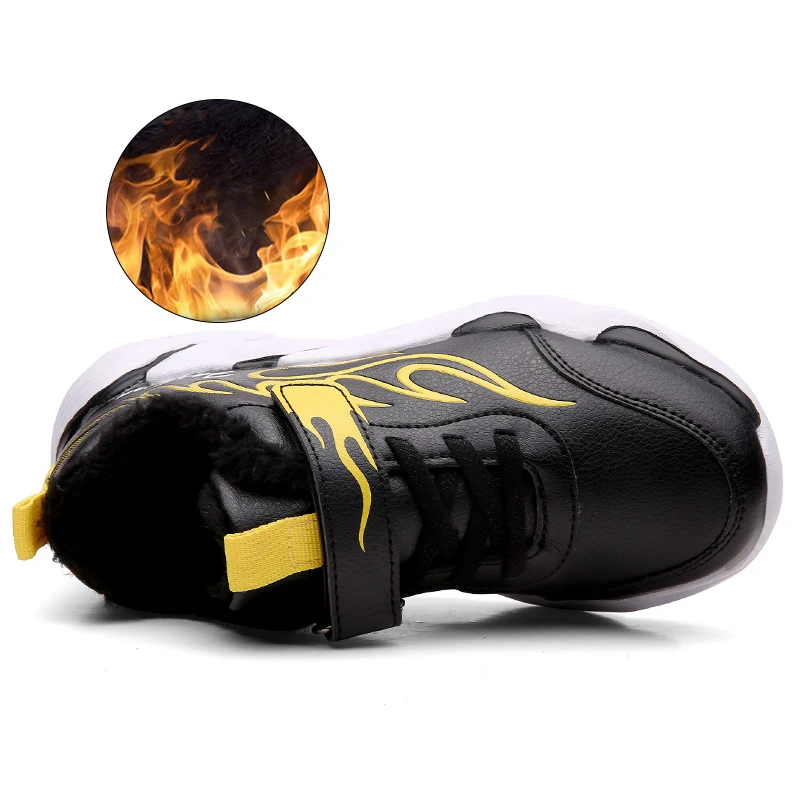 Зимние Детские кроссовки Детская водонепроницаемая кожаная спортивная обувь