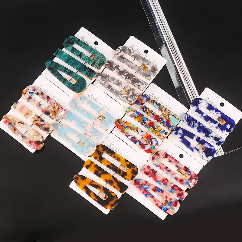 3 шт. Акриловые зажимы для волос комплект Для женщин Barette геометрических