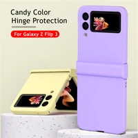 case for samsung galaxy z flip 3 case hinge full protection candy color hard pc phone cover for galaxy z flip3 5g