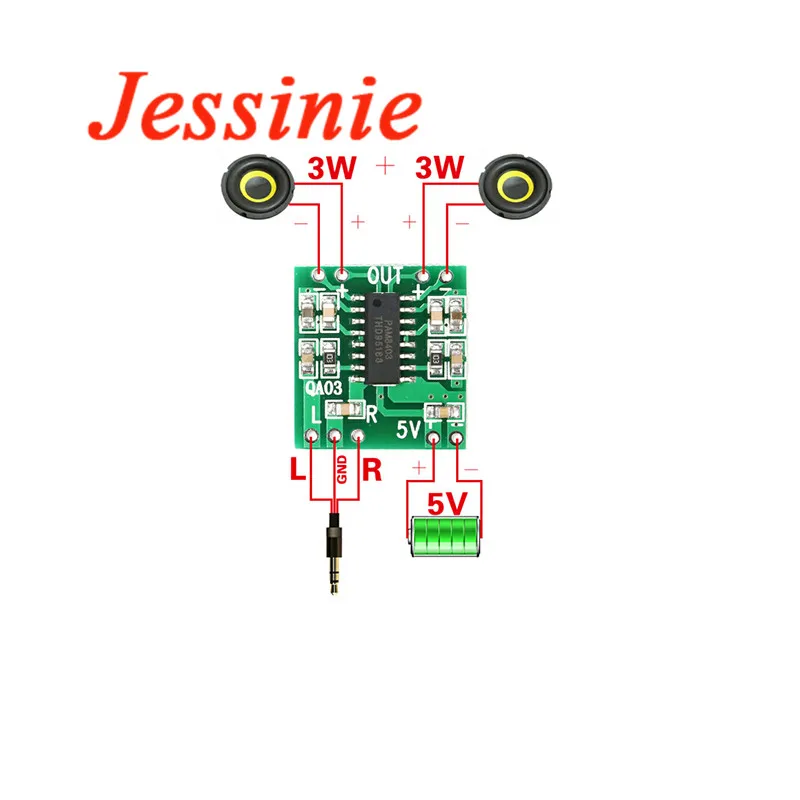 Плата цифрового мини усилителя мощности PAM8403 Audio 2x3 Вт плата для стерео аудио AMP