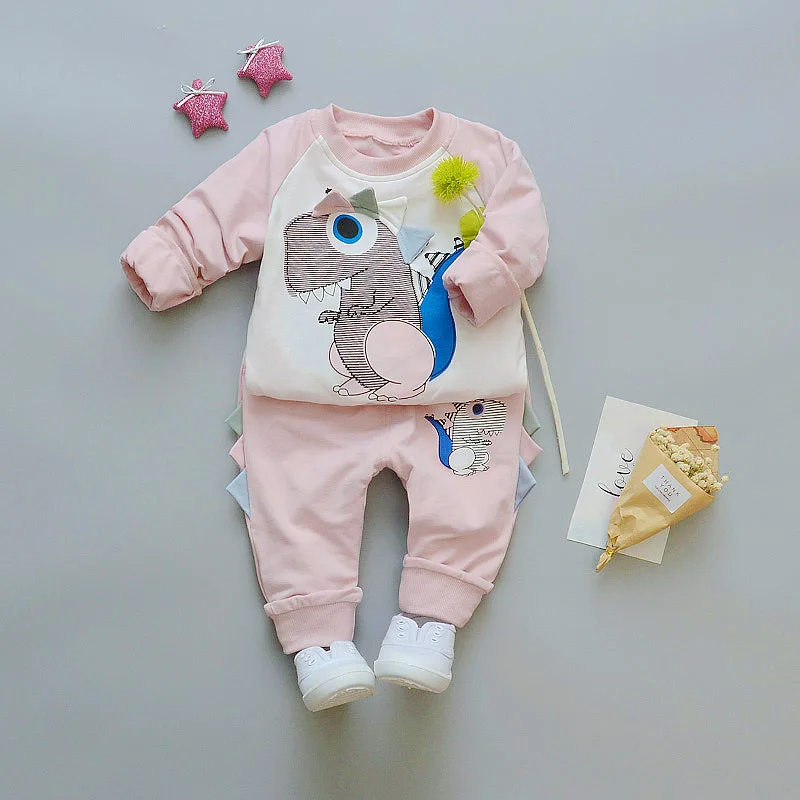 Детский хлопковый костюм для мальчиков и девочек 0-4 лет повседневная одежда с