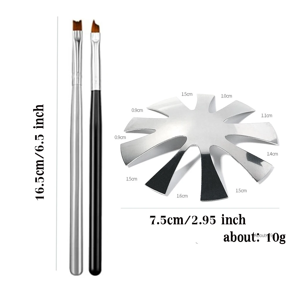 

Pro 9 Sizes Easy French Smile Cut V Line almond Shape Tips Manicure Edge Trimmer Nail Cutter Acrylic French Nails Template