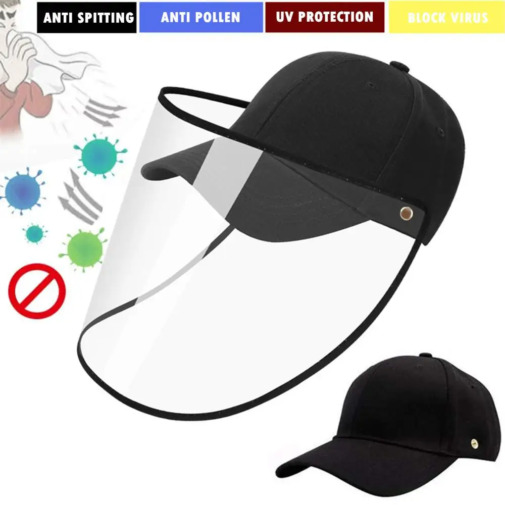 

Adjustable Baseball Hat with Removable Safety Face Shield Visor for Men and Women,Anti-Fog, Anti-saliva,Anti-Spitting Hat Cover