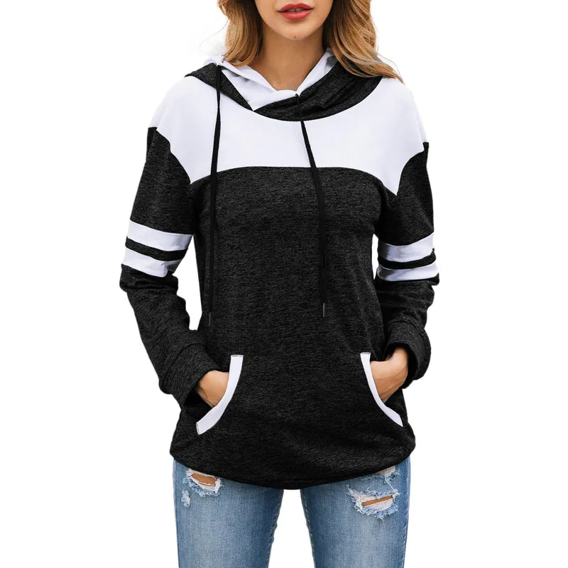 Осенне зимние толстовки свитшот для женщин 2020 Повседневная двойная шапка