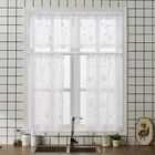 Тюлевые шторы с цветочной вышивкой, прозрачные короткие занавески для кухни, полуокна, гостиной, Современная вуаль, занавески на окна, спальни
