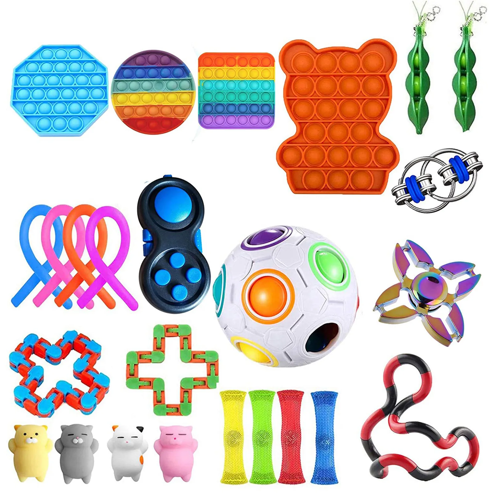 

HOT Fidget Toys Sensory Toy Set Antistress Relief Autism Anxiety Anti Stress Bubble For Kids Adults Among Us