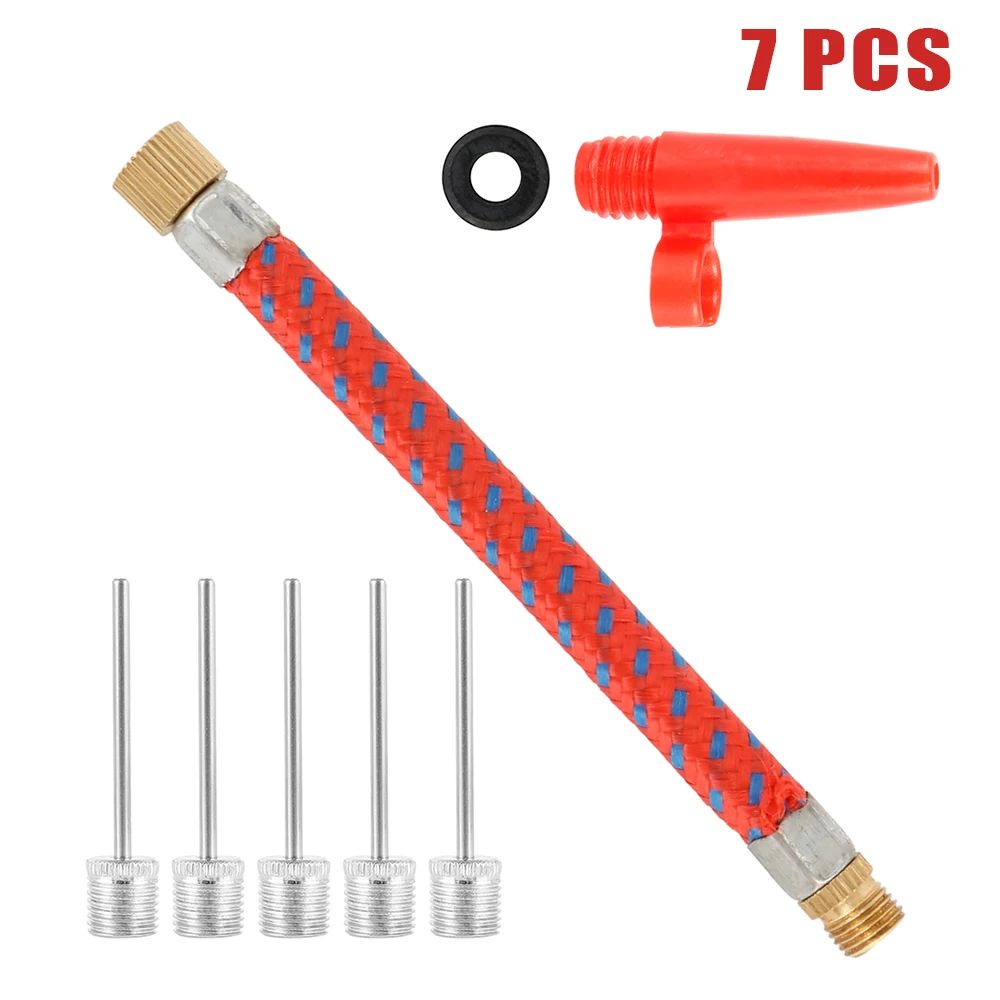7 шт. надувной игольчатый набор велосипедный насос адаптер накачивающий шланг