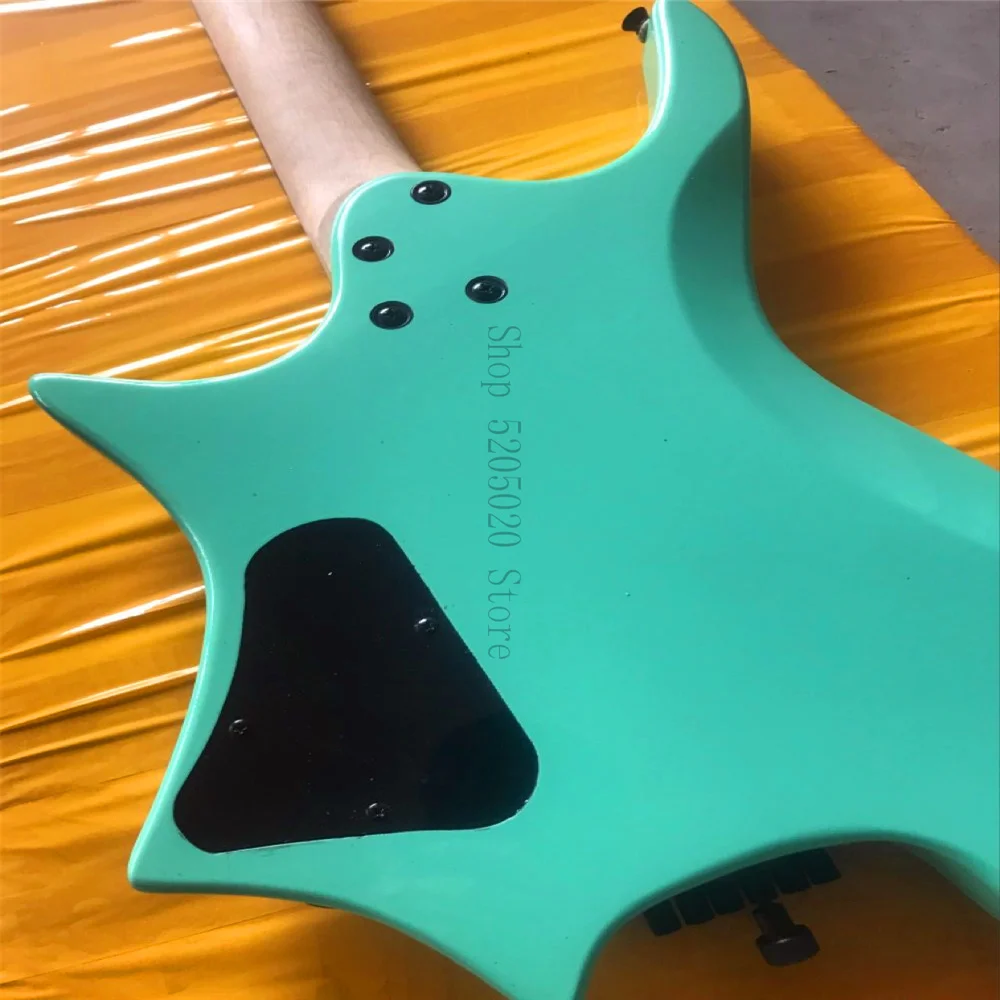 Headless electric guitar 6 string art body flame maple ebony fingerboard free shipping | Спорт и развлечения