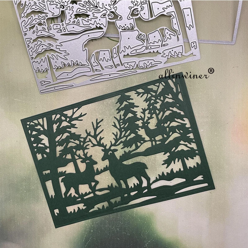 

Christmascr winter stags Metal Cutting Dies Stencils Die Cut for DIY Scrapbooking Album Paper Card Embossing