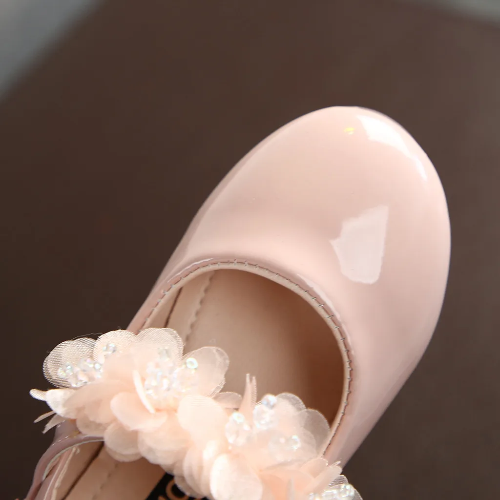 С украшением в виде кристаллов принцессы кожаные ботинки для детей ясельного