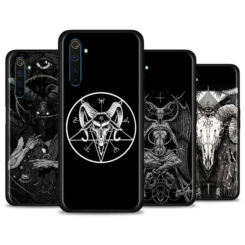 Мягкий чехол из ТПУ для Realme C3 C11 5 6 Pro 5i 7 7i X50 X2 X3 X7 V3 XT черный satanic scary skul телефона