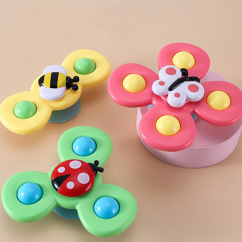 Juego de Spinner de dibujos animados para ni&ntilde;os, juguete de ABS colorido para aliviar el estr&eacute;s, giratorio, Ba&ntilde;o-4