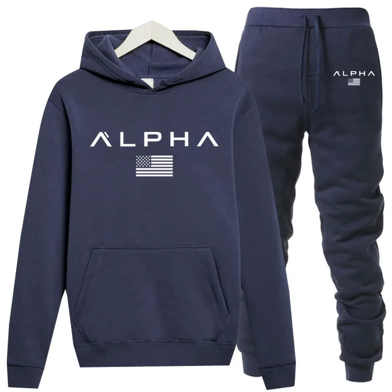 Новый комплект из двух предметов модные толстовки ALPHA мужская спортивная/полевая