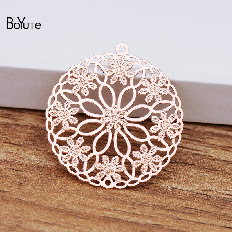 

BoYuTe (50 Pieces/Lot) 26MM Metal Brass Hollow out Flower Sheets Diy Hand Made Earrings Jewelry Making Accessories