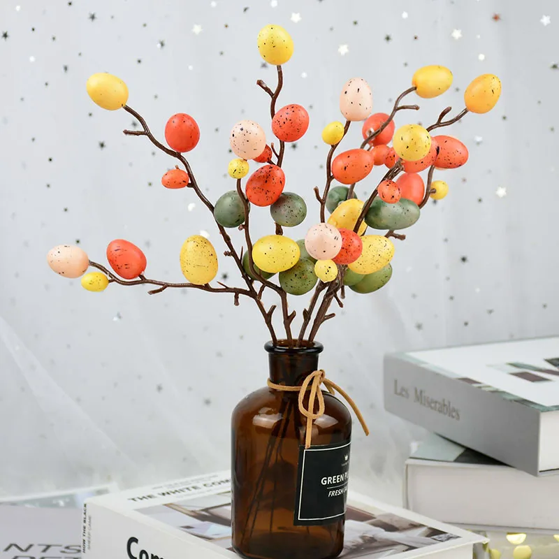 

1pc Easter Eggs Tree Twig Creative Artificial Plant Branch for Spring Party Decoration Easter Home Garden Ornaments Supplies