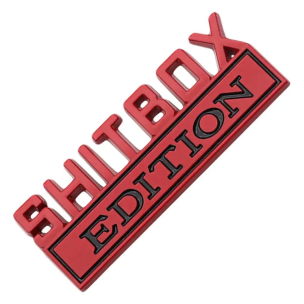 

1x3D автомобильный значок в стиле Shitbox, прочная клейкая наклейка в стиле Shitbox, универсальная наклейка на автомобиль, наклейка на заднюю часть а...